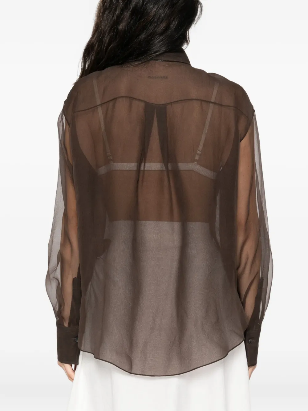 Brunello Cucinelli Zijden blouse Bruin