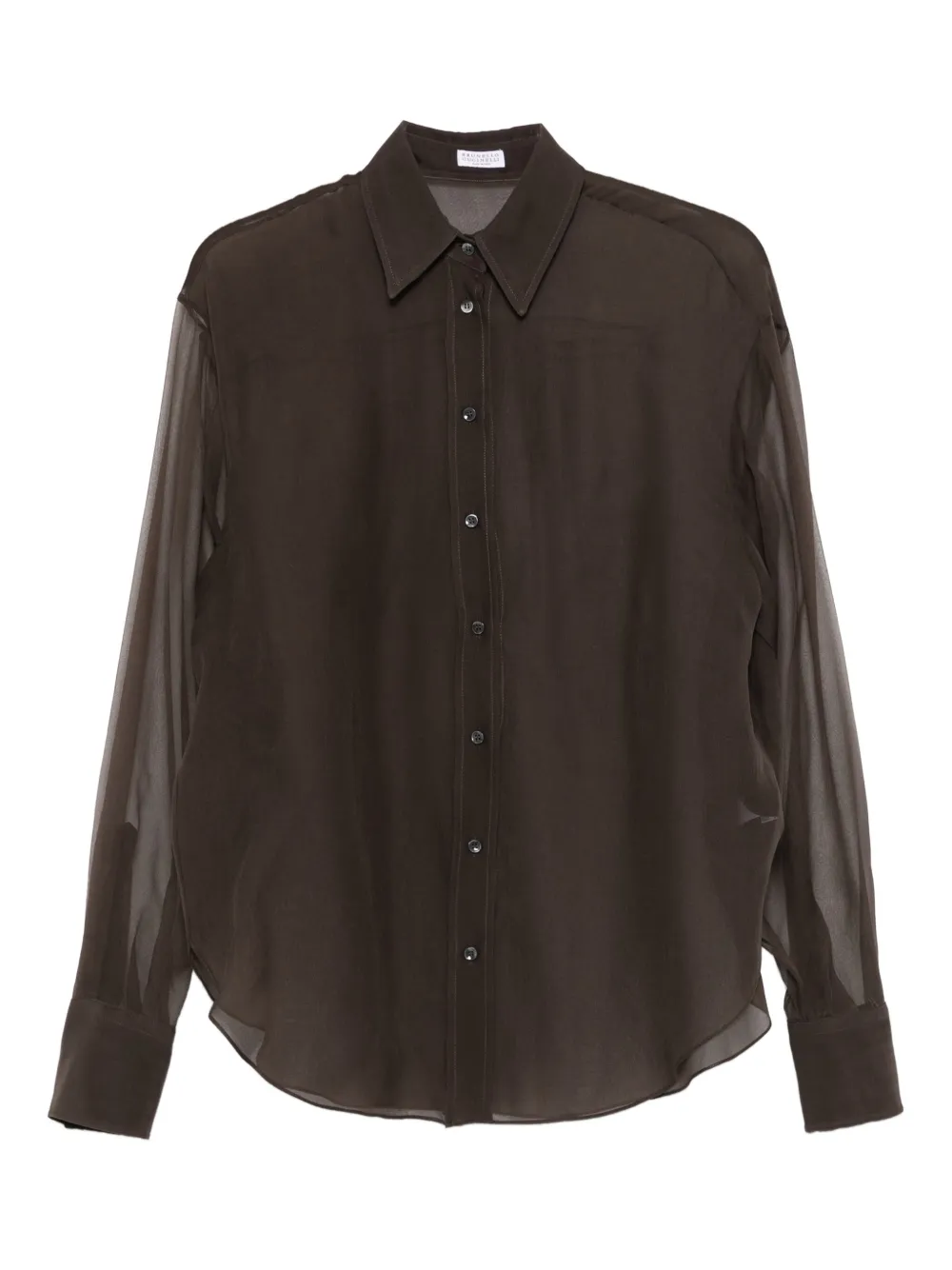 Brunello Cucinelli Zijden blouse Bruin
