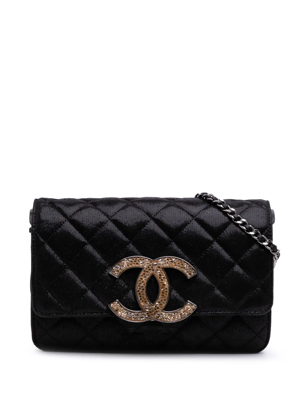CHANEL Pre-Owned 2011 スパンコール ゴートスキン ココマーク クリスタル ウォレットオンチェーン ショルダーバッグ - CHANEL Pre-Owned 2011 スパンコール ゴートスキン ココマーク クリスタル ウォレットオンチェーン ショルダーバッグ -