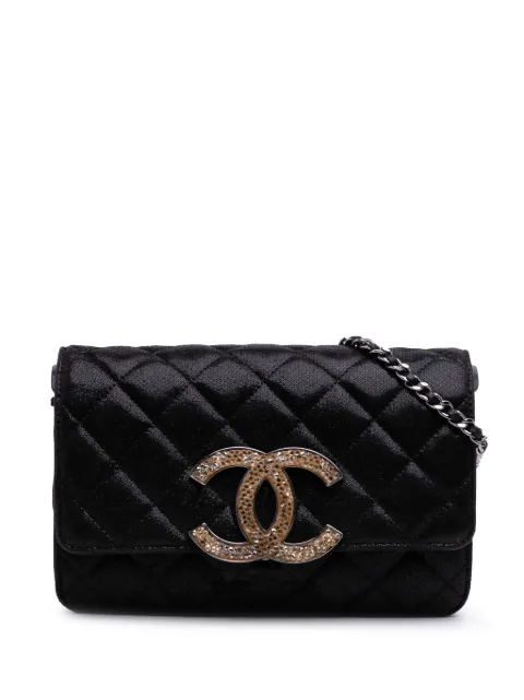 CHANEL Pre-Owned 2011 Sequined Goatskin CC Crystal Wallet On Chain crossbody bag