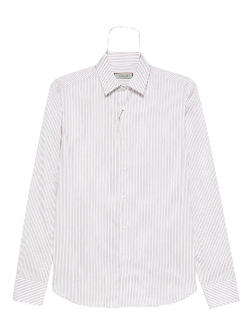 Canali Striped Cotton Shirt In White