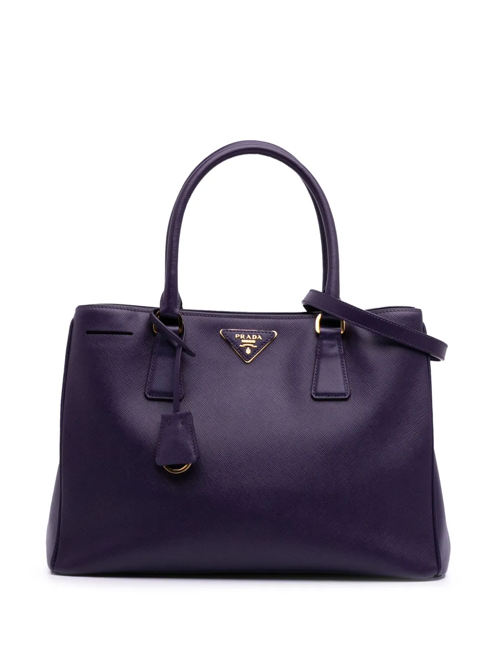 Prada Pre-Owned 2000-2025 ミディアム サフィアーノルクス ガレリア サッチェルバッグ - パープル Prada Pre-Owned 2000-2025 ミディアム サフィアーノルクス ガレリア サッチェルバッグ - パープル