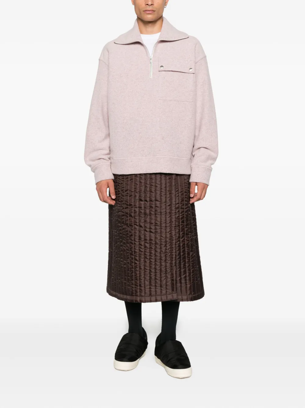 Bless Nº08 Monpe Midi Skirt In Purple