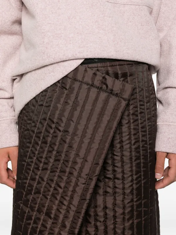 Bless Nº08 Monpe Midi Skirt | Brown | FARFETCH NO
