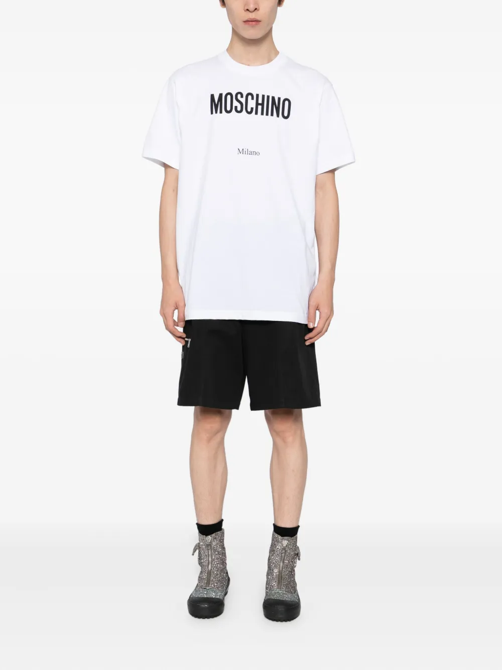 Moschino T-shirt met logoprint - Wit