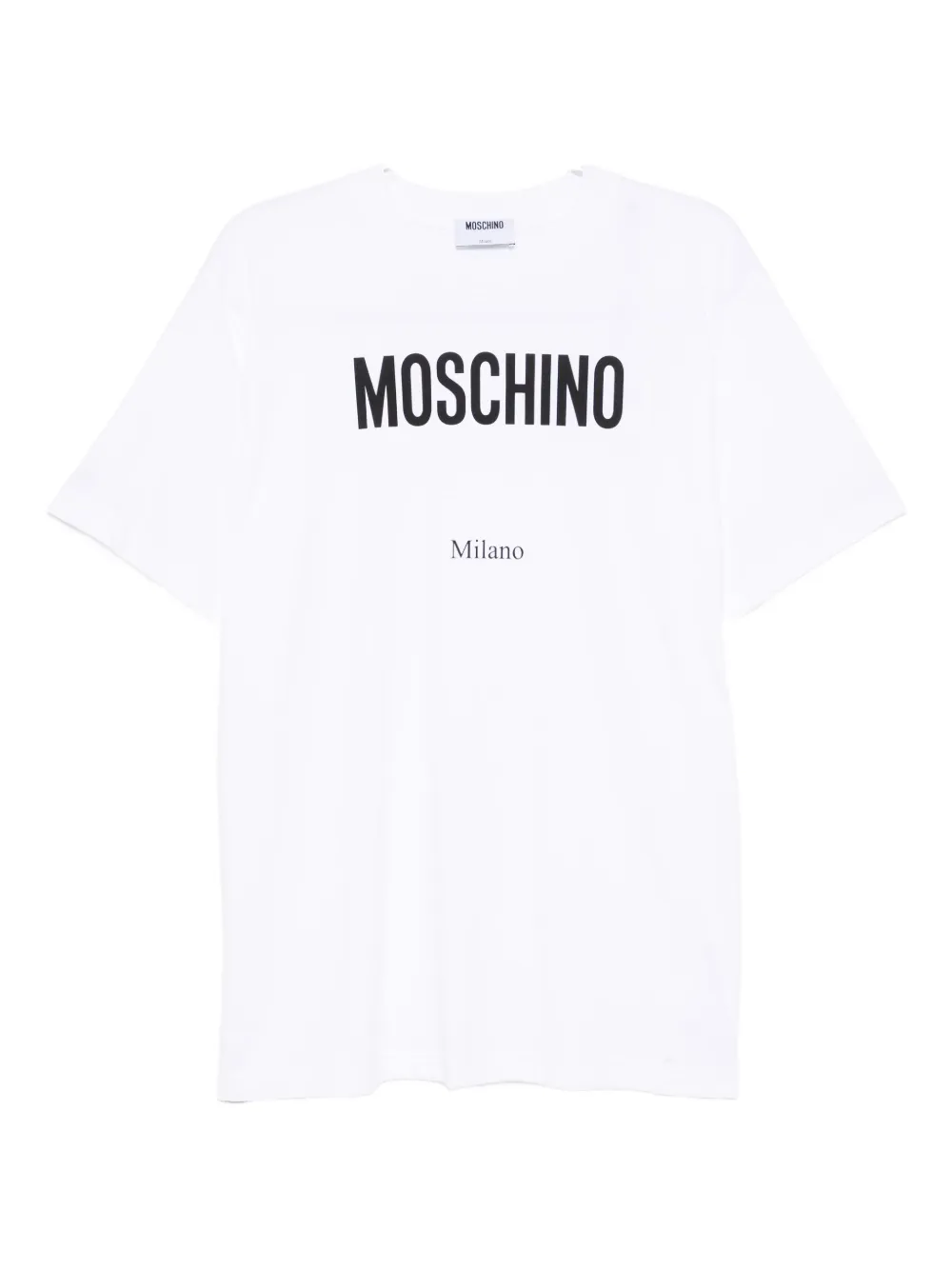 Moschino Cotton T-shirt With Contrasting Logo Detail In White