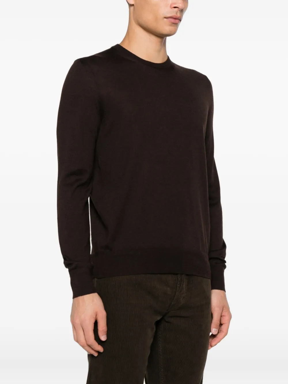 TOM FORD Trui van kasjmierblend met ronde hals Bruin