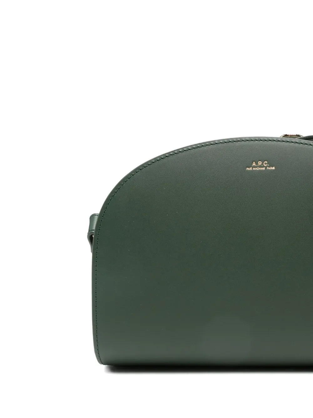 Apc Demi-lune Leather Crossbody Bag In Green