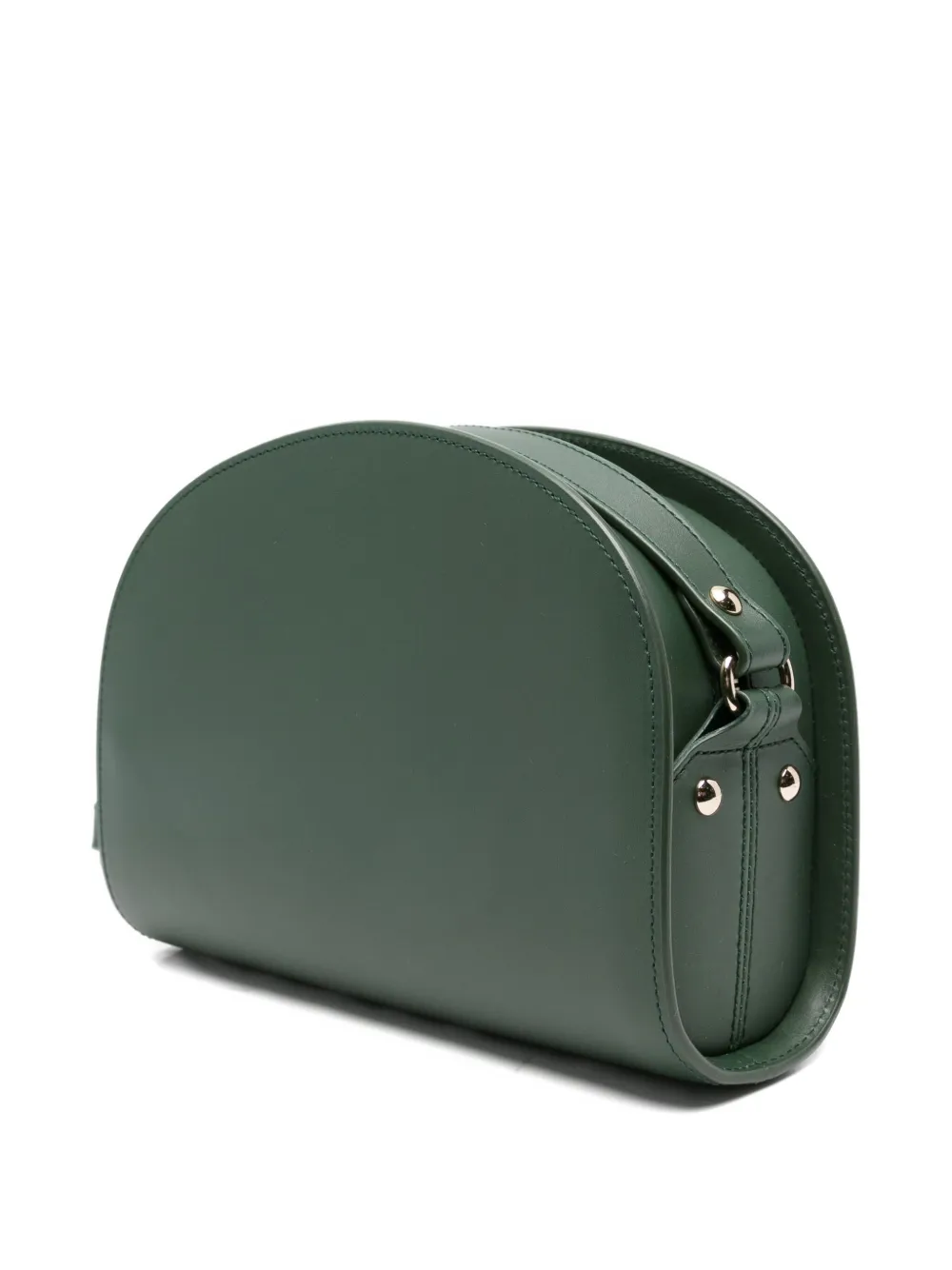 Apc Demi-lune Leather Crossbody Bag In Green