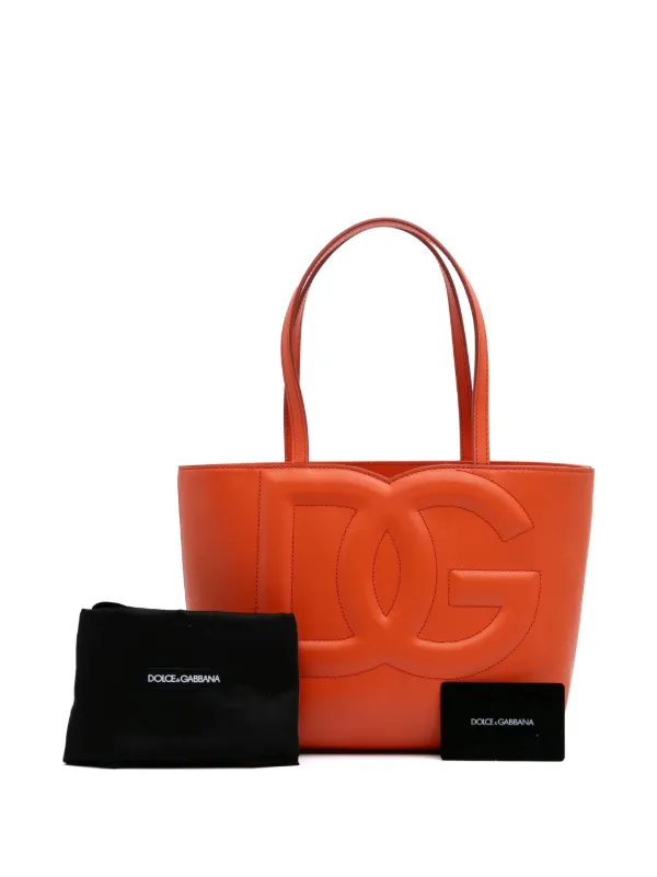 Dolce & Gabbana ブランドロゴ入り トートバッグ オレンジ Dolce & Gabbana ブランドロゴ入り トートバッグ オレンジ