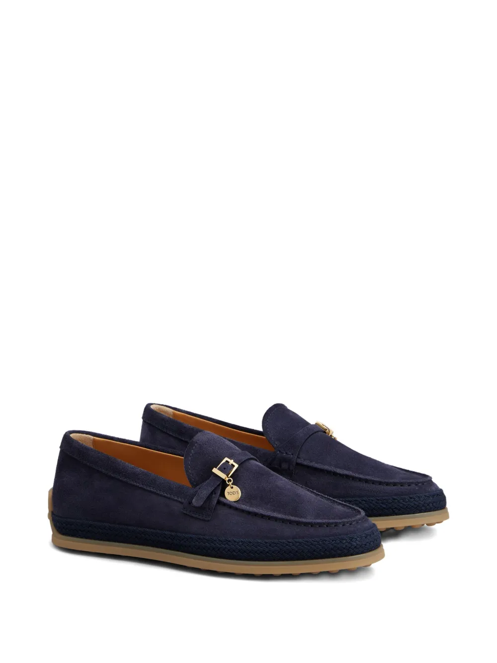 Tod's buckle-detail suede loafers Blue