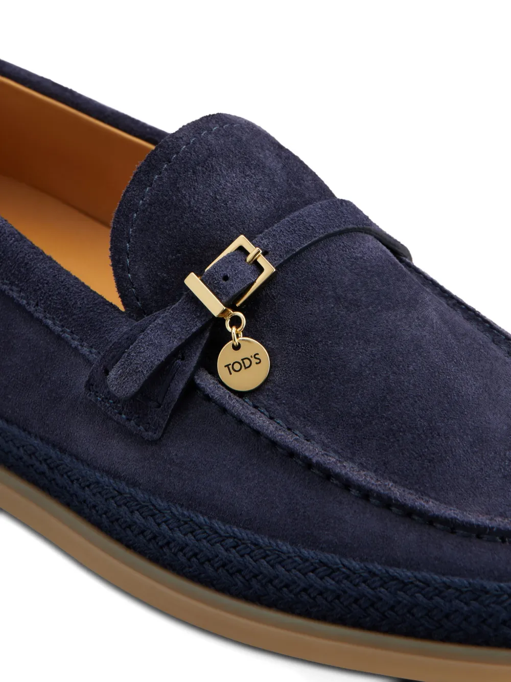 Tod's buckle-detail suede loafers Blue