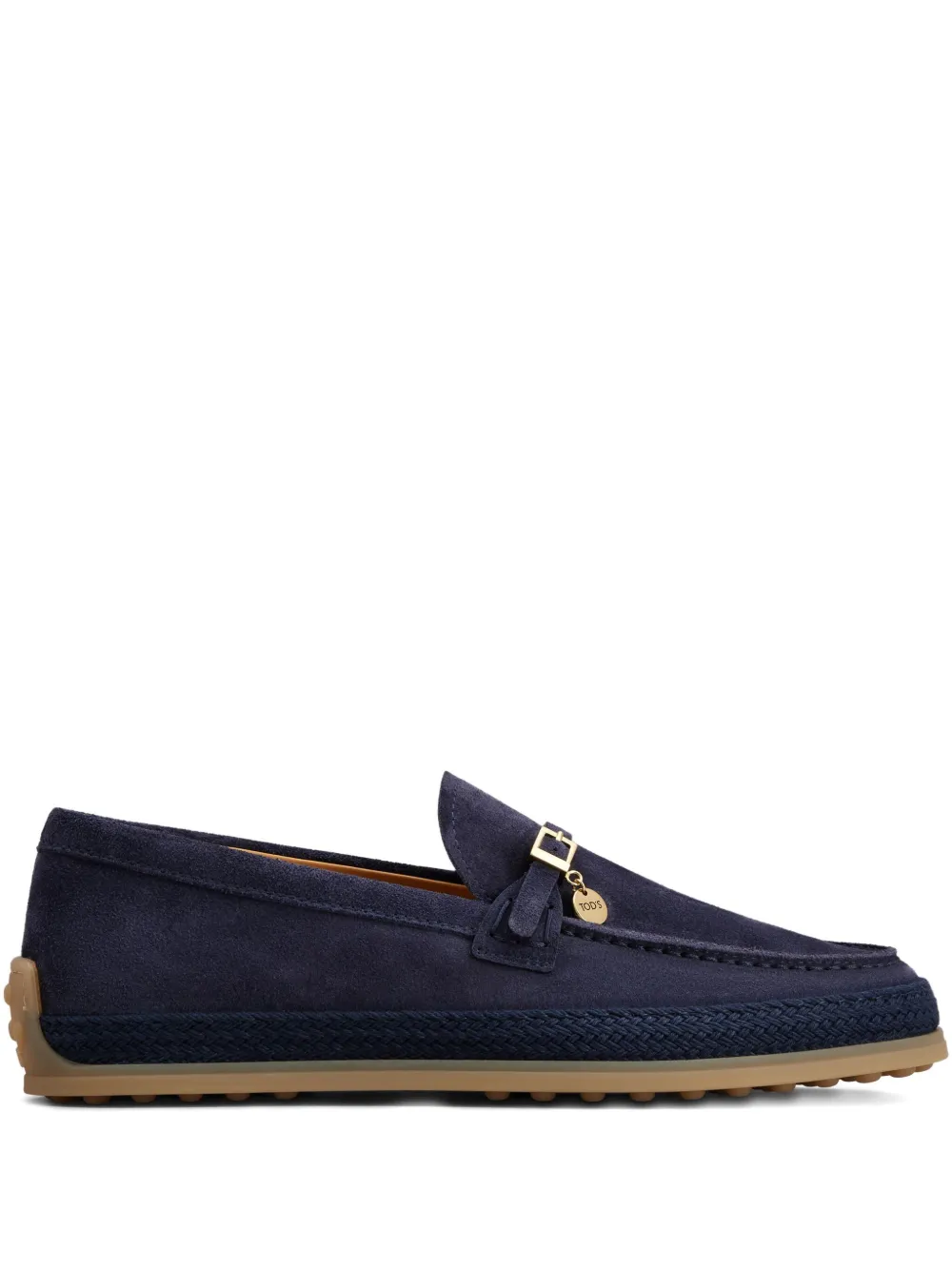 Tod's buckle-detail suede loafers Blue