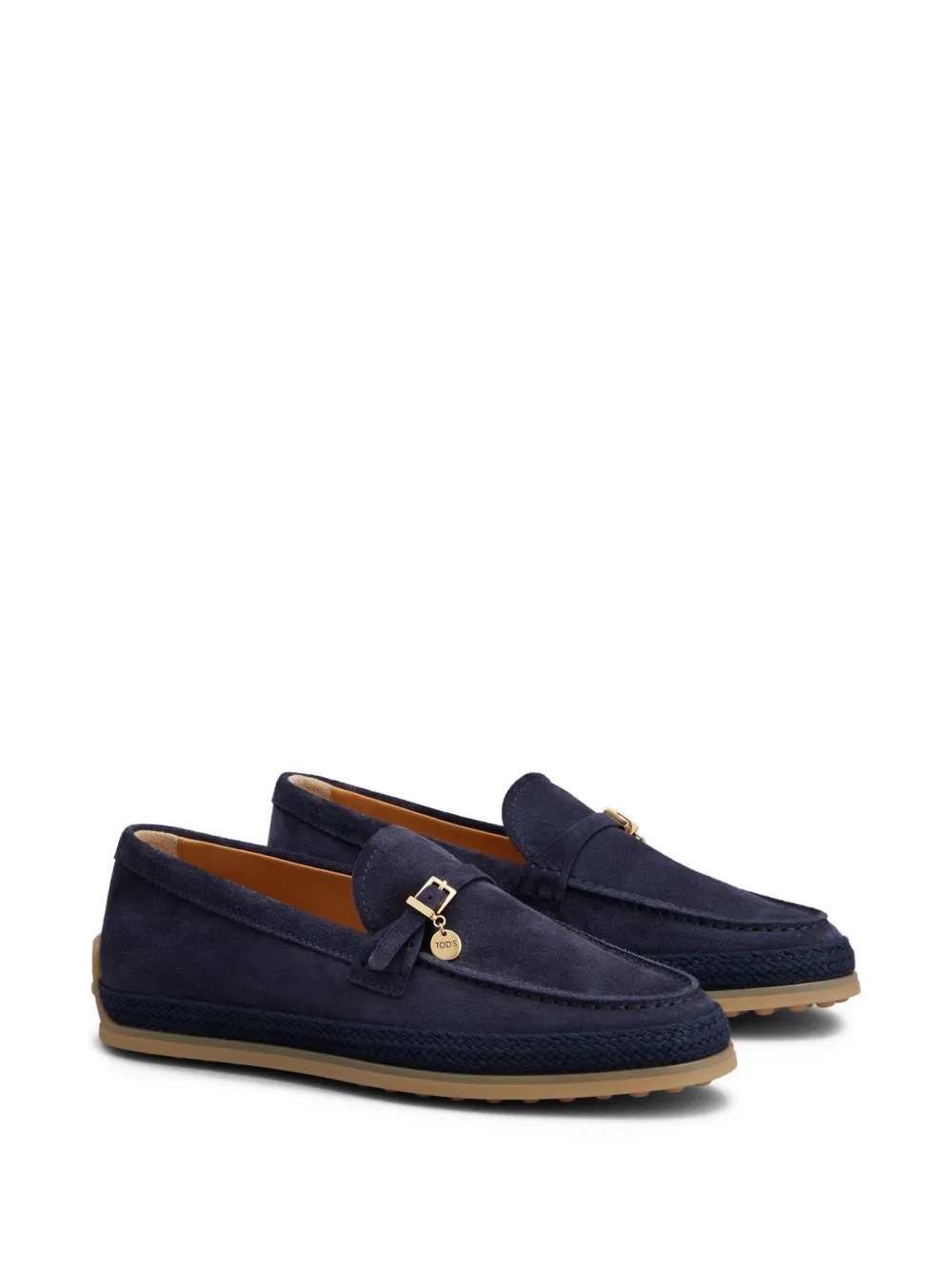 Tod's buckle-detail suede loafers Blue