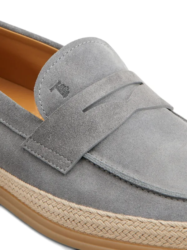 Tod’s Grey Suede Penny Loafer Suede penny loafers in grey - Tods | Mytheresa main image 2