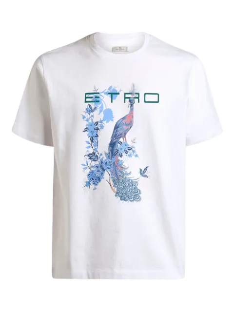 ETRO peacock floral print T-shirt