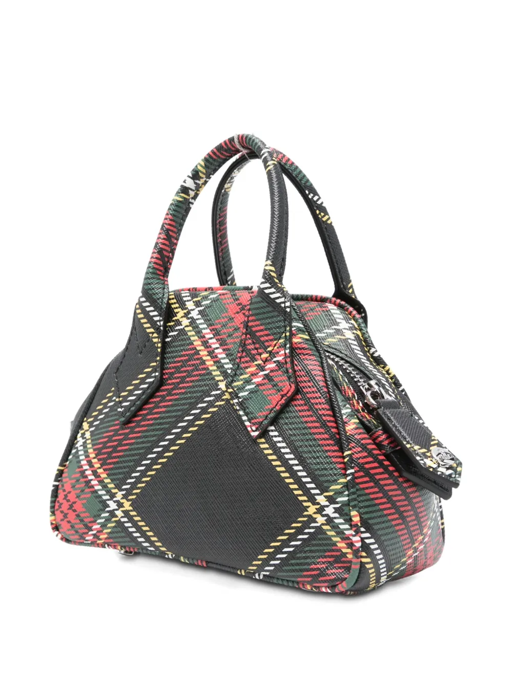 Vivienne Westwood Geruite mini-tas verfraaid met Orb-logo Zwart