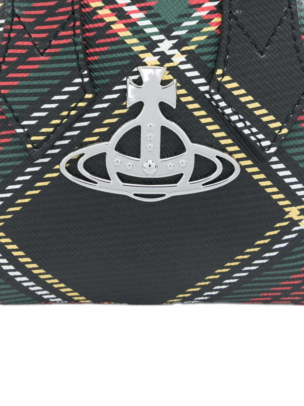 Vivienne Westwood Geruite mini-tas verfraaid met Orb-logo Zwart