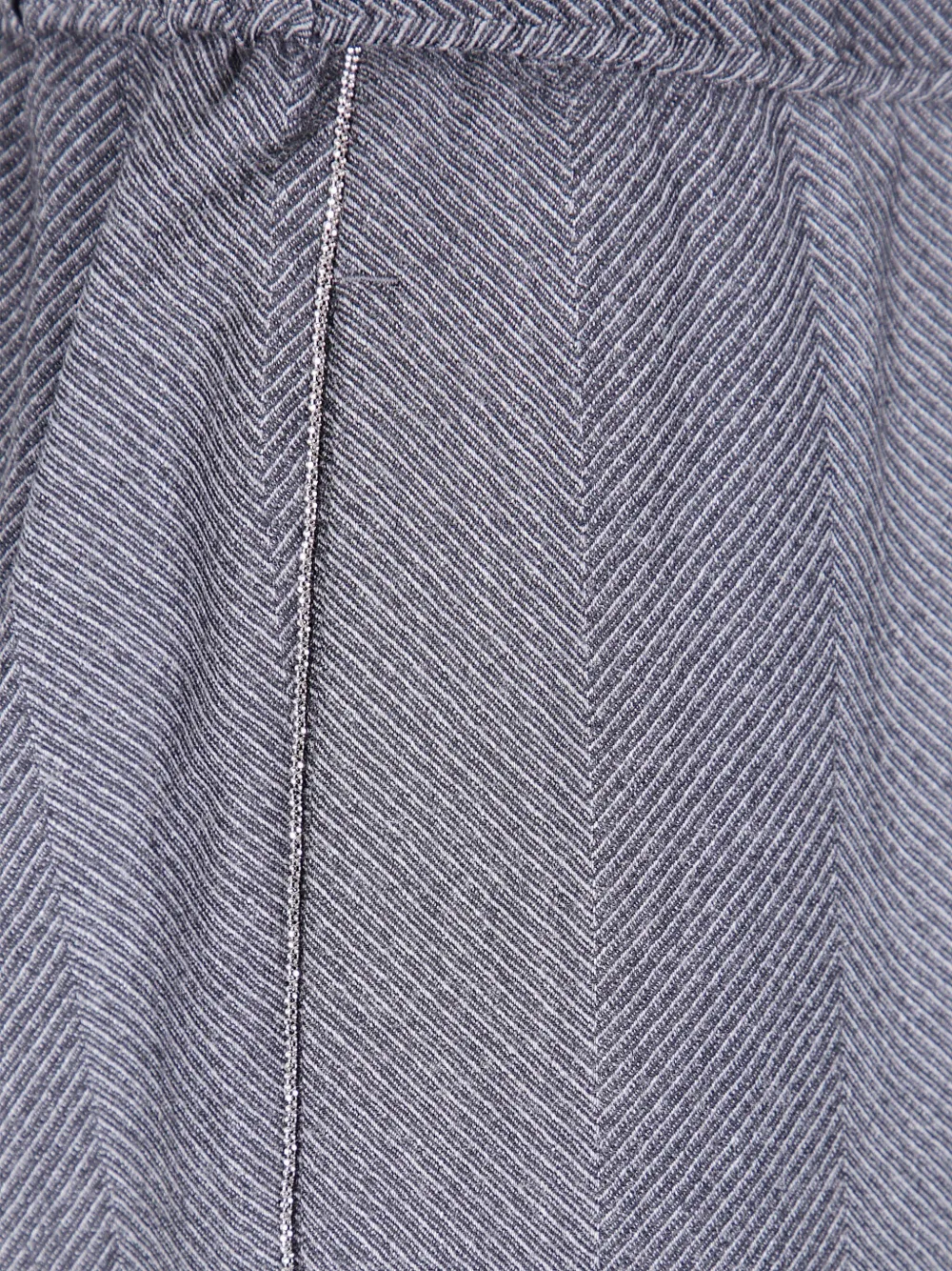 Peserico Broek met elastische taille en visgraat patroon Grijs