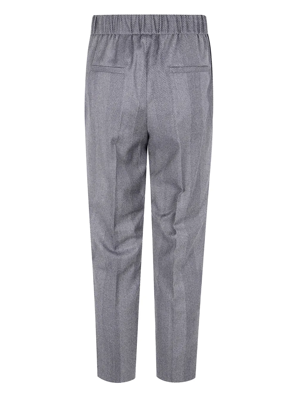 Peserico Broek met elastische taille en visgraat patroon Grijs