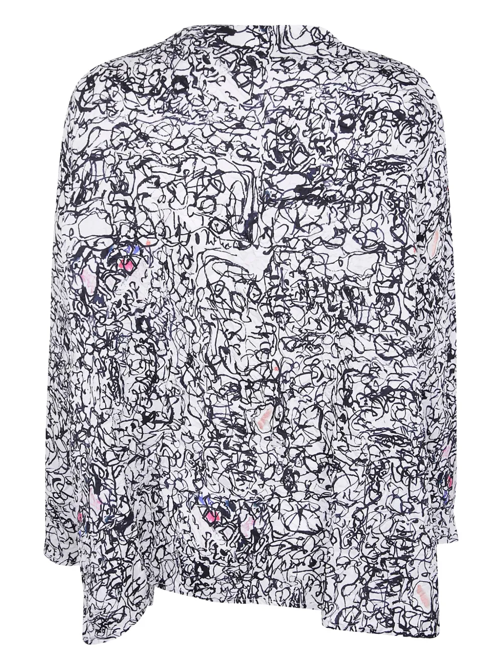 Daniela Gregis Scribble-print Silk Blouse In Gray