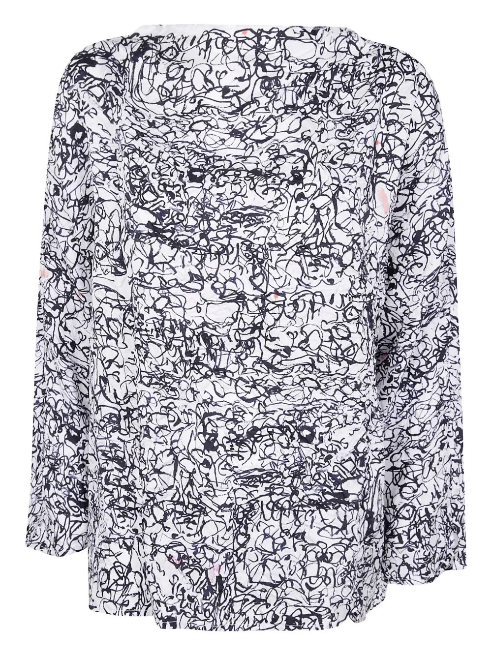 Daniela Gregis Scribble-print Silk Blouse In Gray