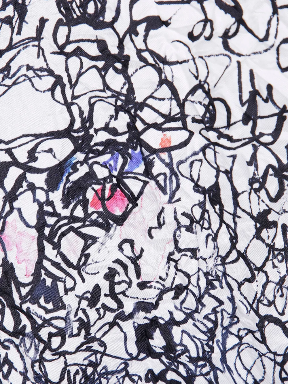Daniela Gregis Scribble-print Silk Blouse In Gray