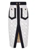 Elisabetta Franchi geometric-print midi skirt - Black