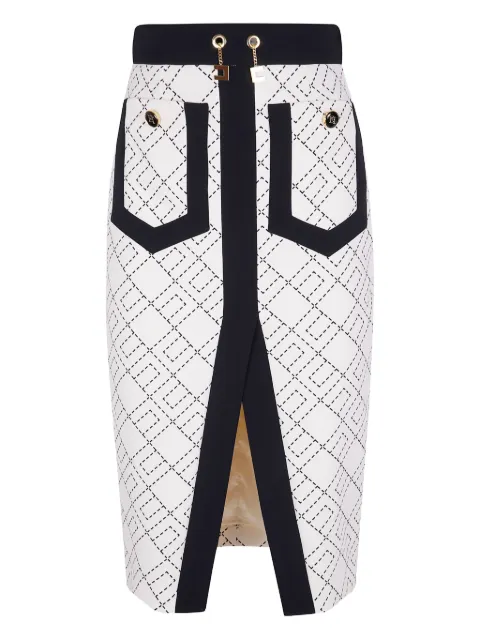 Elisabetta Franchi jupe mi-longue à motif géométrique