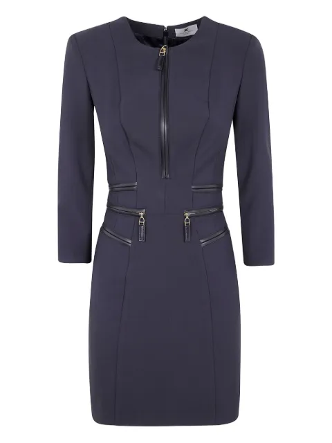 Elisabetta Franchi zip-detail three-quarter sleeve dress