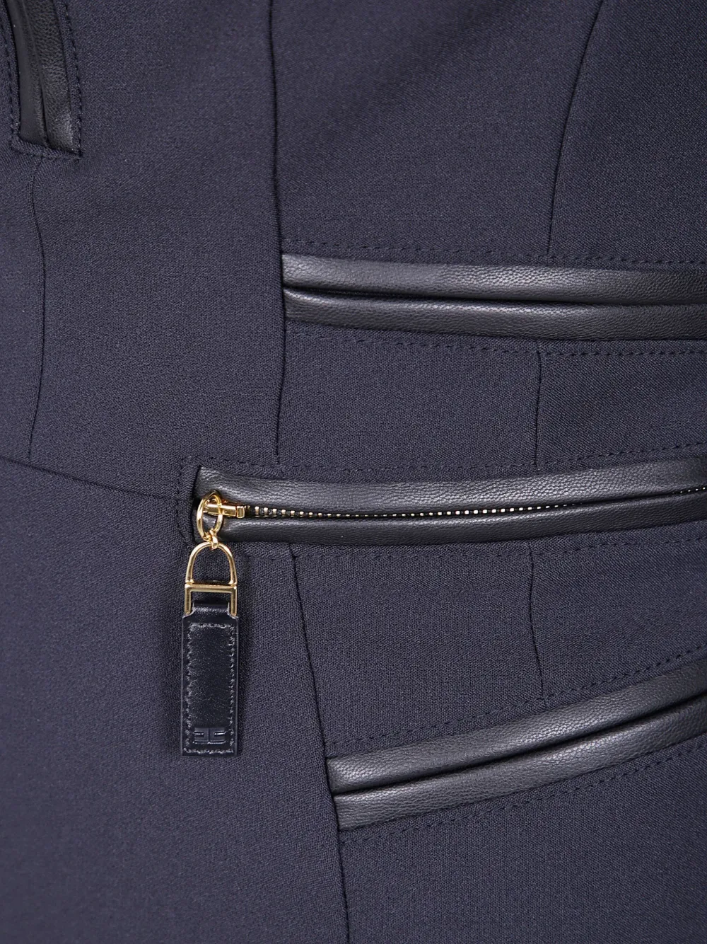 Elisabetta Franchi Jurk met cropped mouwen en ritsdetail Blauw
