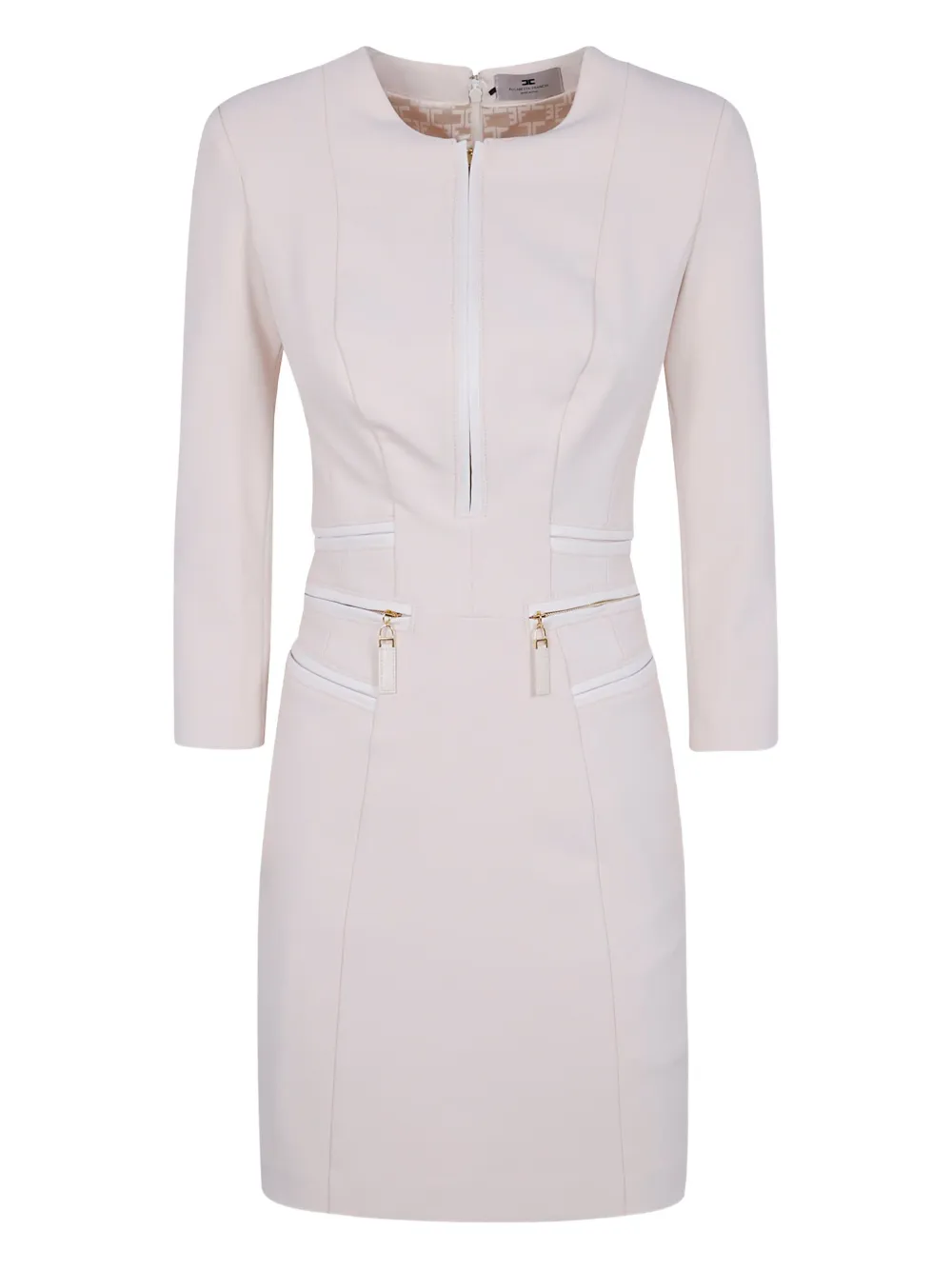 Elisabetta Franchi Midi-jurk met ritszak Wit