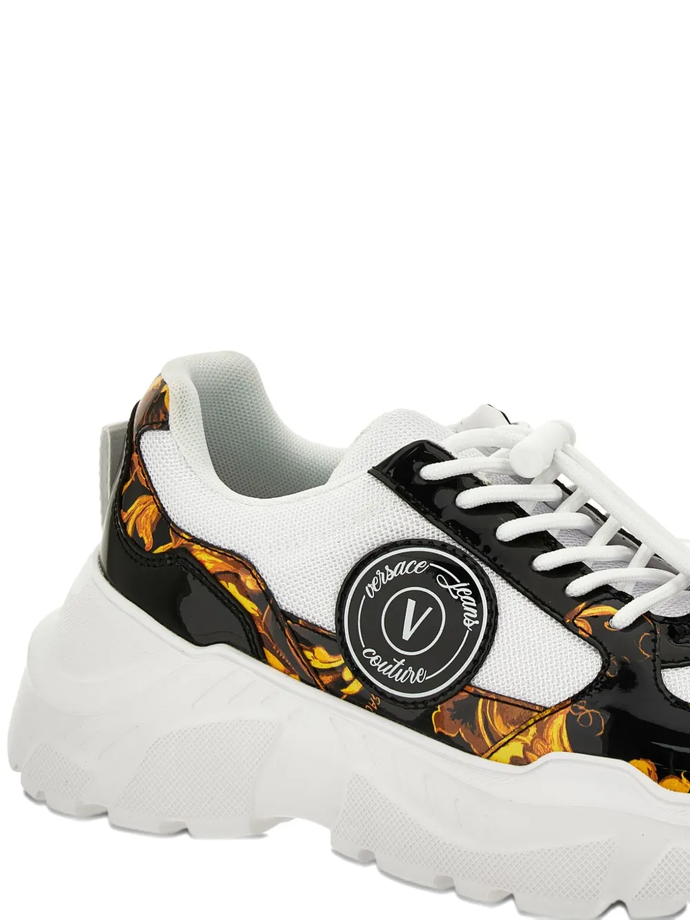 Versace Jeans Couture Barocco-print Platform Sneakers In White
