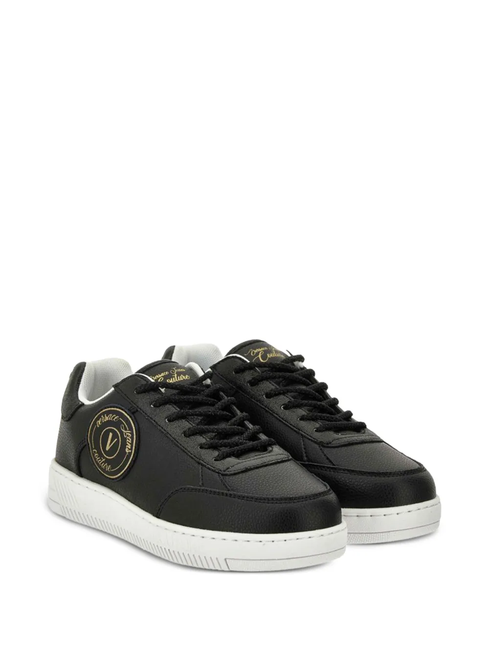 Versace Jeans Couture logo-patch sneakers - Zwart