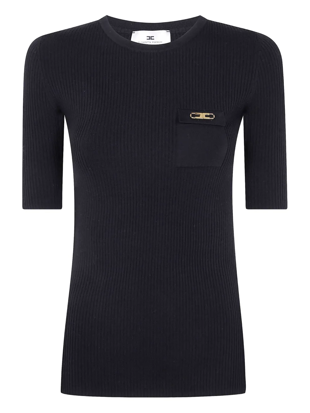 Elisabetta Franchi ribbed chain-embellished top 110 NERO