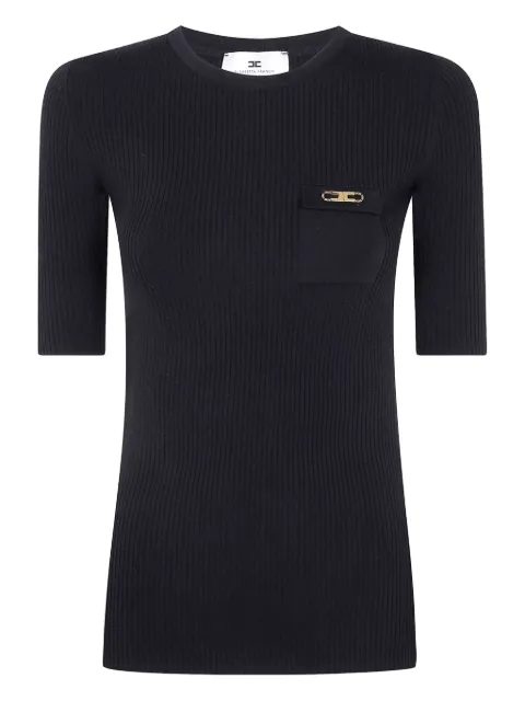 Elisabetta Franchi ribbed chain-embellished top
