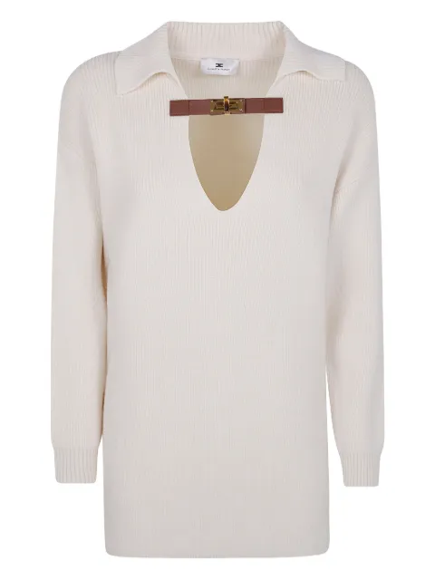 Elisabetta Franchi collar-buckle wool sweater