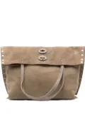 Zanellato A Spasso stud-embellished clasp tote bag - Grey