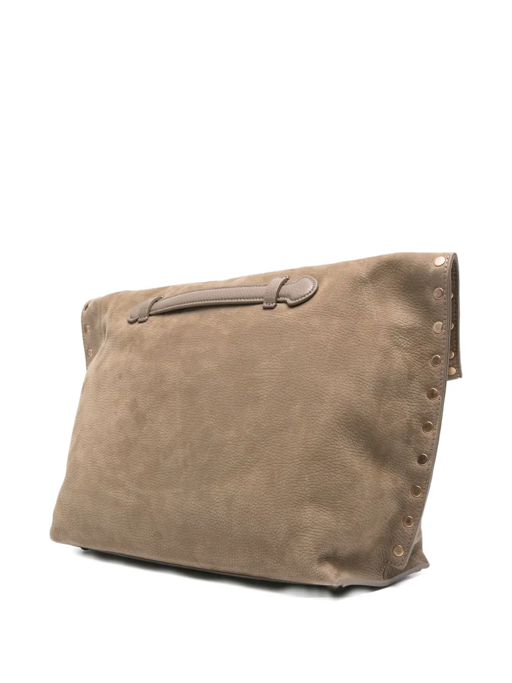 Zanellato A Spasso Stud-embellished Clasp Tote Bag In Gray