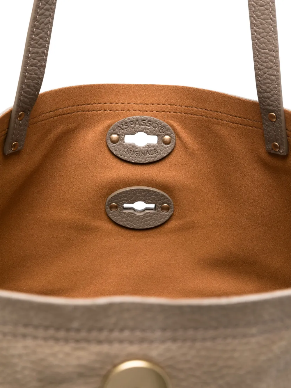 Zanellato A Spasso Stud-embellished Clasp Tote Bag In Gray