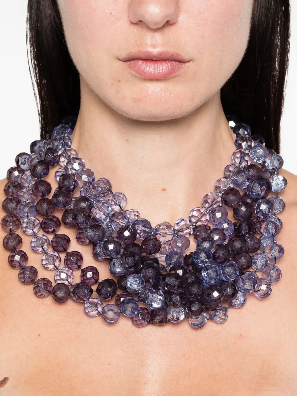 Emporio Armani Halsketting met gefacetteerde bollen - Blauw