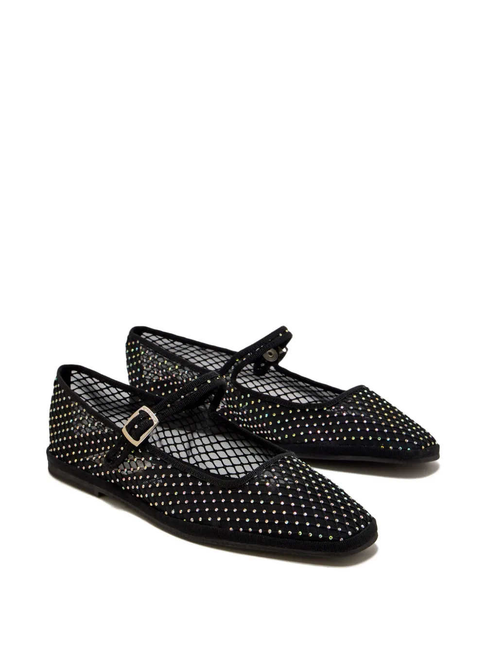 CAPULETTE crystal-embellished mesh ballet flats - Zwart