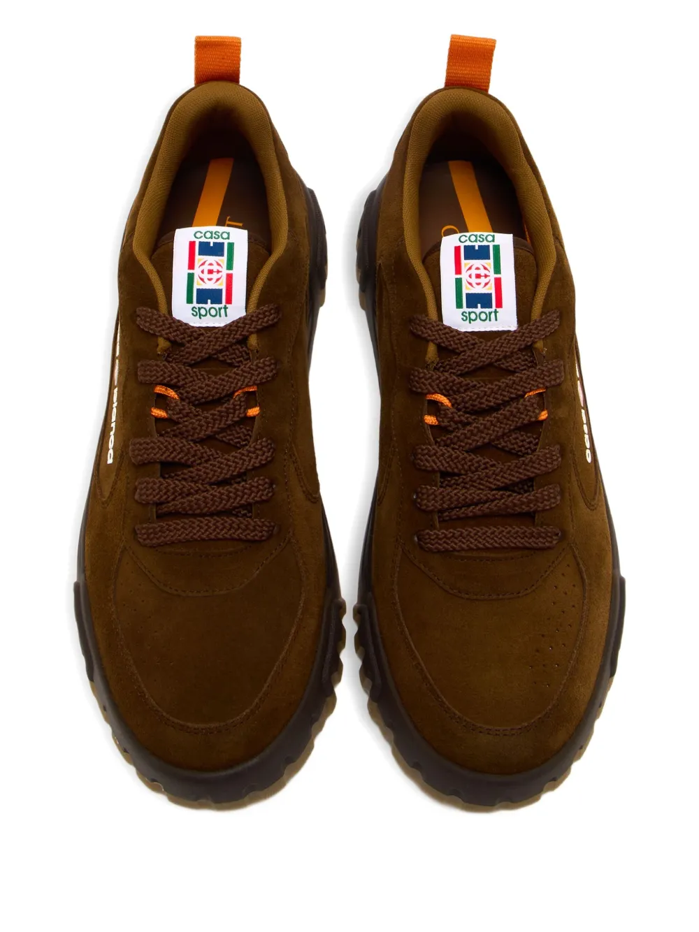 Casablanca suede logo court sneakers Brown