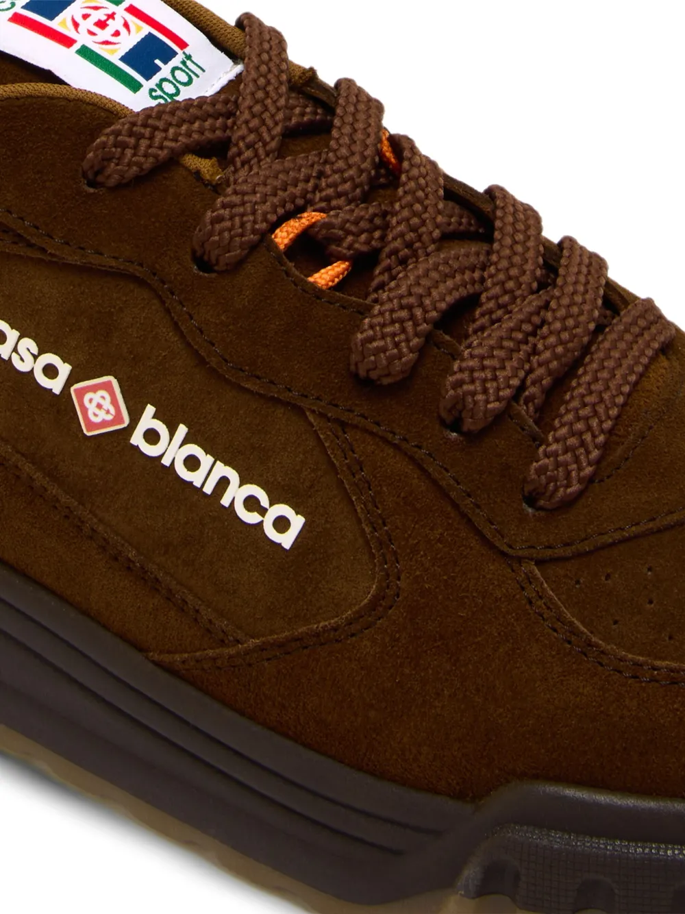Casablanca suede logo court sneakers Brown