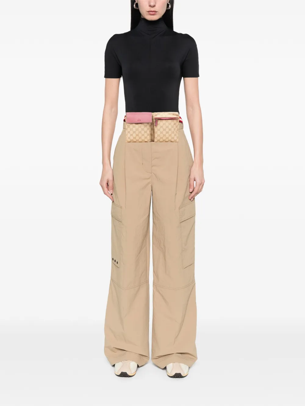 Gucci Pre-Owned 2000-2015 GG Canvas Web Double Pocket belt bag | Pre-Owned | Image 2