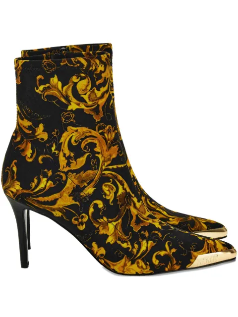 Versace Jeans Couture 90mm Baroque-print stiletto boots