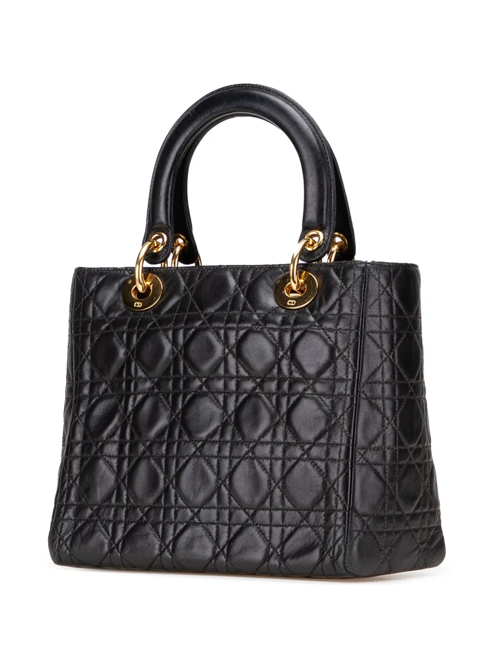 Christian Dior Pre-Owned Bolsa Transversal Lady Dior Média De