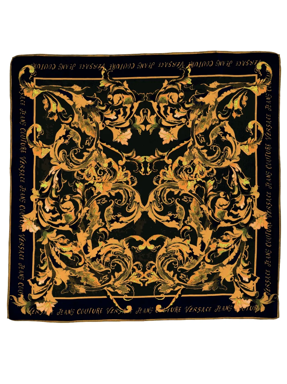 Versace Jeans Couture baroque-print silk scarf - Zwart