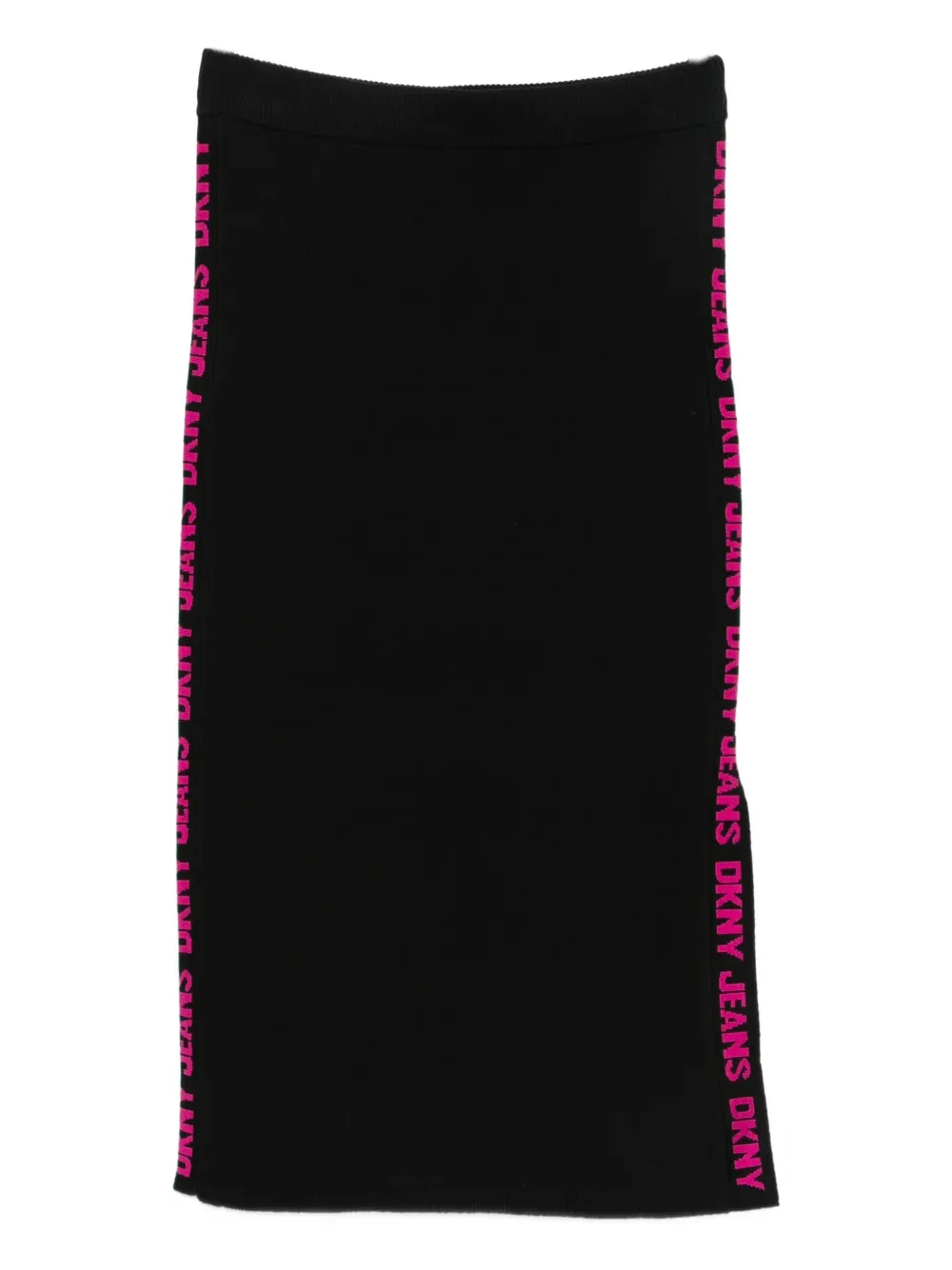 DKNY logo-stripe midi skirt Zwart