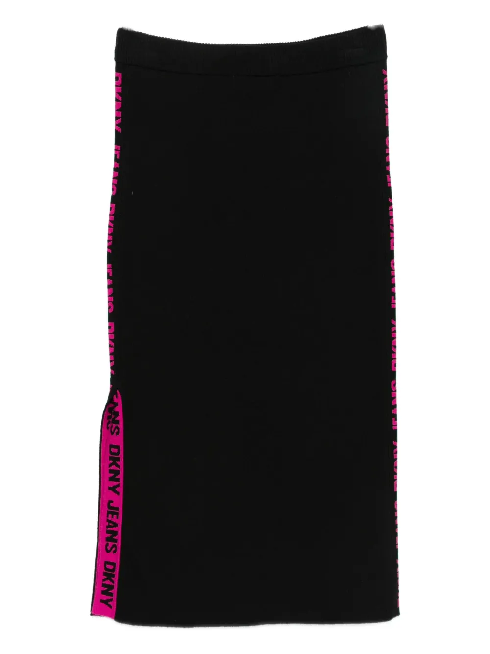 DKNY logo-stripe midi skirt Zwart